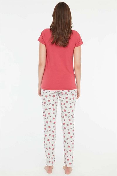 Mod Collection 3864 Strawberry Patterned Pink Pajama Set