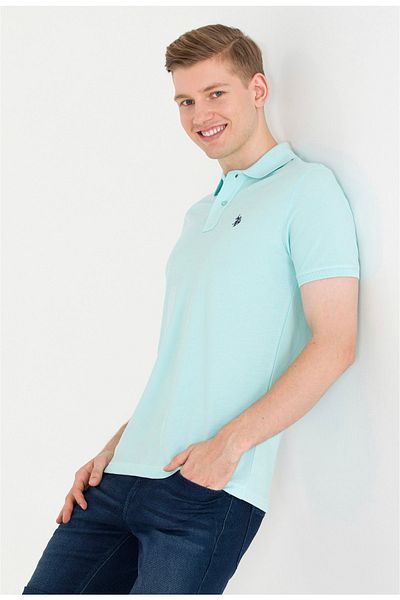 U.S. Polo Assn. Tricou de bază cu guler polo Nile pentru bărbați