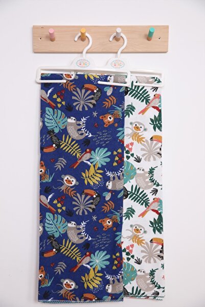 Babyhola Çok Amaçlı Bebek Çocuk Pazen Bezi Örtü Battaniye 80*90 Tropikal Hayv...