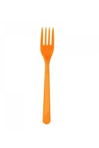 asöy 25 Pieces of Orange Plastic Forks - 1 Pack