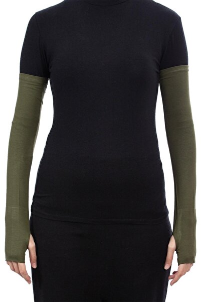 Altobeh Cut Finger Interlocking Combed Cotton Hijab Sleeve - Khaki