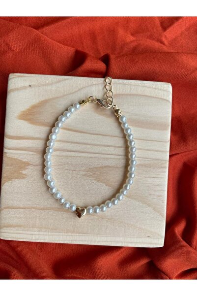 Girift Vintage Pearlove Heart Figured Pearl Necklace Pearl Bracelet 2-Piece Lover Gift Daily Stylish Jewelry Set