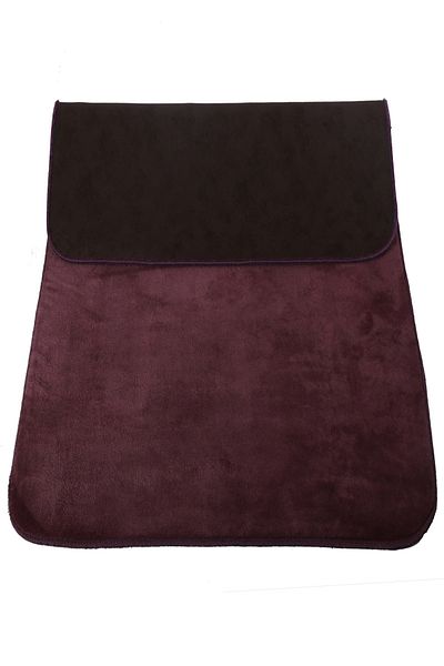 Teksev Set de covoare de baie din 3 bucăți, unicolor, prune, antiderapante, pentru scaune de toaletă lavabile, pe bază de piele