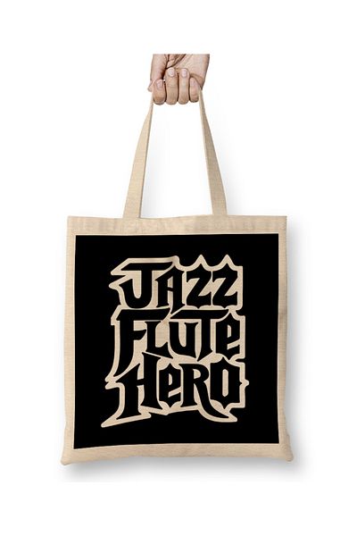 Baskı Dükkanı Υφασμάτινη τσάντα Anchorman Jazz Flute Hero Guitar Hero με μακριά λαβή