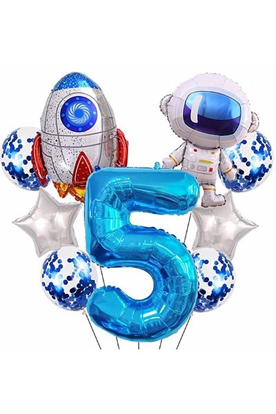 Parti Station Space Cosmic Galaxy Astronaut Rocket 5 Year Old Balloon Set Space Astronaut Concept Birthday Set
