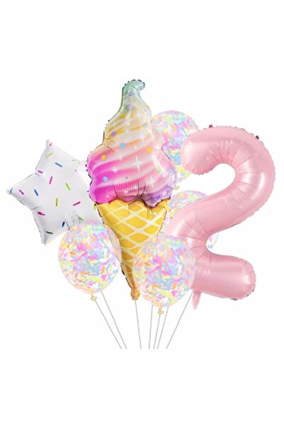 Parti Station مجموعة بالونات الآيس كريم مجموعة من رقائق البالون على شكل نجمة ...