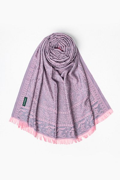 Ramada İpek Pashmina Pink Gray Women's Shoulder Shawl