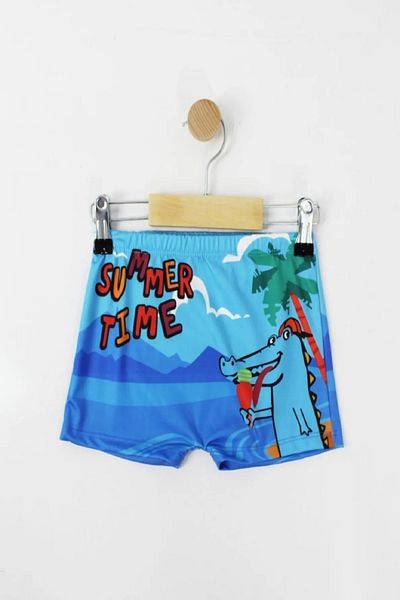 PODIUM GYM New Season Kids Boys Crocodile Patterned Quick Drying Boxer Swimsuit