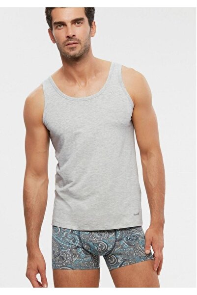 Kom Men's Gray Cotton Modal Lycra Undershirt 2 Pcs New Season