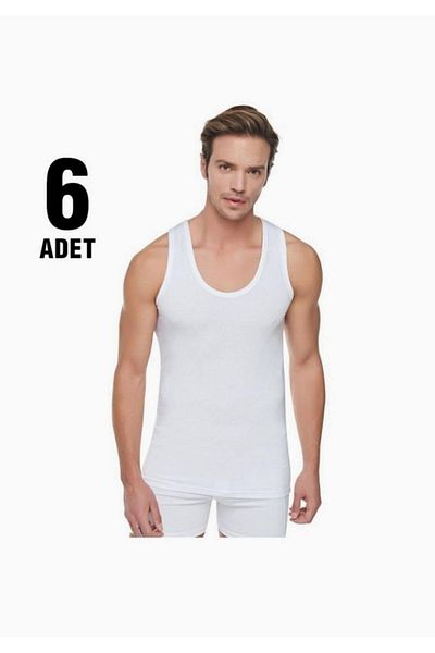 Tutku Men's 100% Cotton Tank Top 6 Pack New Season