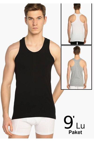 Tutku Men's Mixed Color 9 Pack Ribbed Sports Athlete Elf568tccm9 New Season