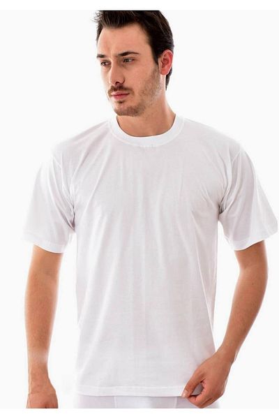 Tutku Men's White Combed Cotton Crew Neck Half Sleeve Undershirt 6 Pack (model No) New Season