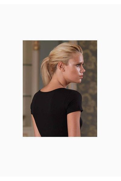 Şahinler M Women's Black Bicycle Collar Half Sleeve Undershirt New Season (6 Pieces Economic Pack)