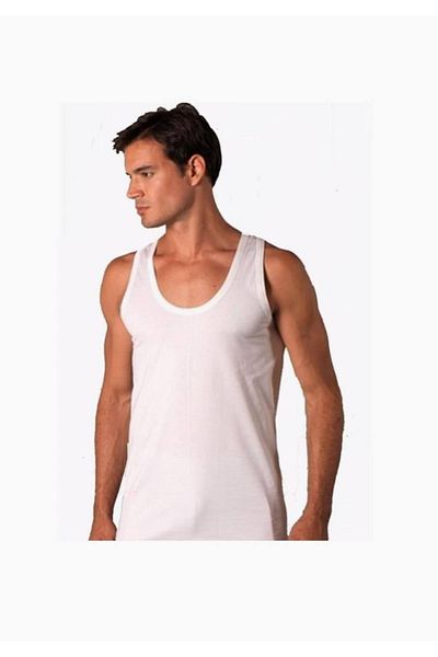 Şahinler Pack of 6 Men's Combed Cotton Undershirts White New Season