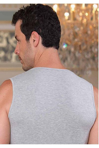 Şahinler Men's Gray Lycra Athlete V-Neck Undershirt New Season (6 Economical Package)