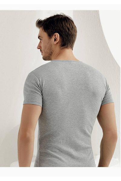 Şahinler Gray Rib Tank Top M - Short Sleeve, Crew Neck, New Season