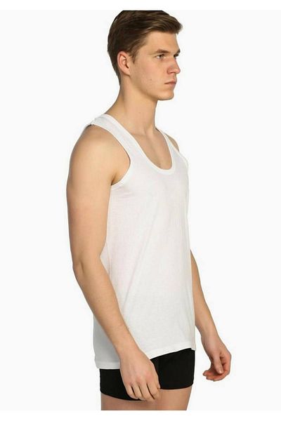 Tutku Men's Classic Combed Cotton Athlete White New Season (3 Economic Pack)