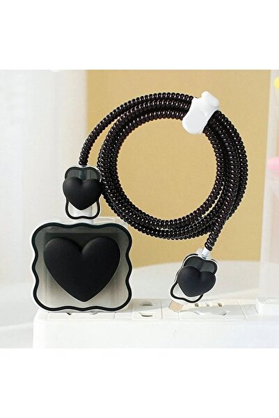 Gritty Rengarenk Kalpli Şarj Başlığı Ve Şarj Kablo Koruyucu Set Iphone 18w-20...