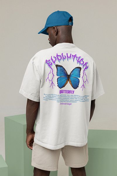 HobyUsa Μπλουζάκι Evolotion Back Printed Oversize Premium υφασμάτινο μπλουζάκι