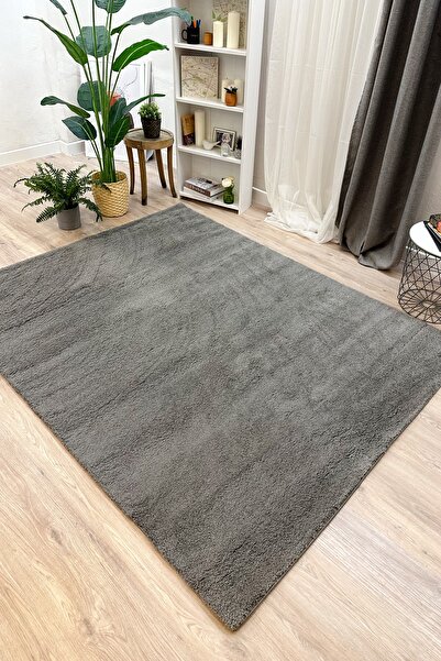 MYHOME HALI Tampa Shagy Uzun Tüylü Koyu Gri Makine Halısı