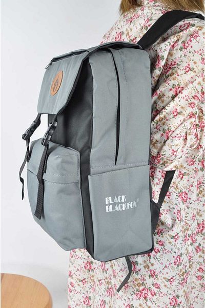 Bläck Αδιάβροχο ύφασμα Imperteks Unisex Γκρι-μαύρο σακίδιο πλάτης και σχολική τσάντα 310