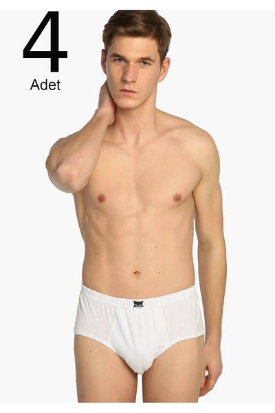 Tutku Ανδρικό λευκό 4 Pack Cotton Slip Νέας σεζόν