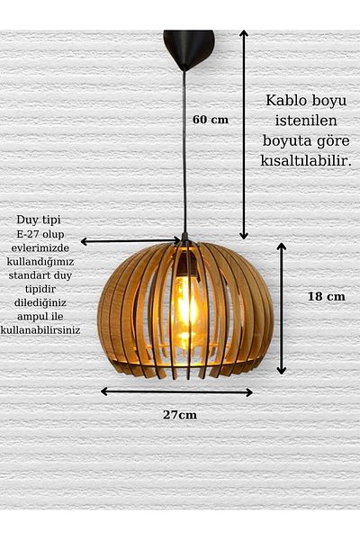 aladepo Decorative Rustic Wooden Poppy Globe Chandelier Light Oak
