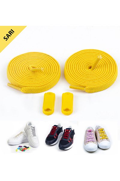 AiryFooT Takbırak Elastic Shoe Laces, Smart Laces, New Generation Laces, Yellow
