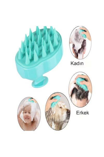 Efsoon Organics Blue Shower Comb Silicone Toothed Shampoo Brush Shower Brush Hair