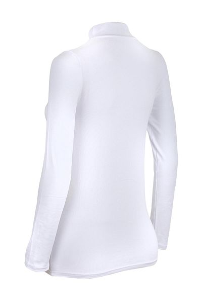 Belinay Women's Long Sleeve Turtleneck Modal Body White