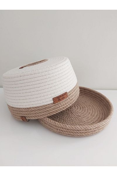 home decors by özlem Napkin Holder Cotton Jute Wicker Napkin Holder Tableware Decorative Basket Wicker Basket Organizer