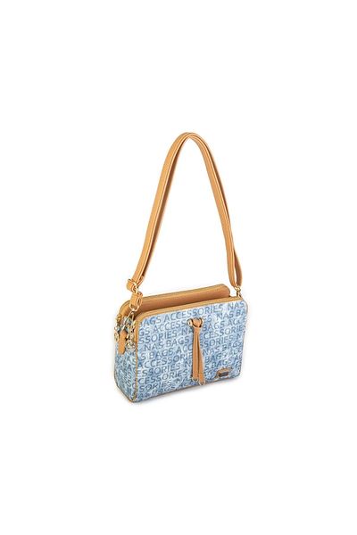 By Hakan Nas Bag-461 Written Cross Bag Geantă Femei Blugi