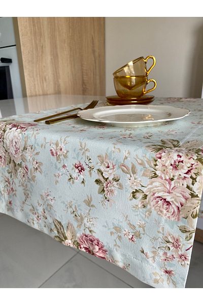 Parla Life Patterned Duck Linen Runner 40x140 Cm