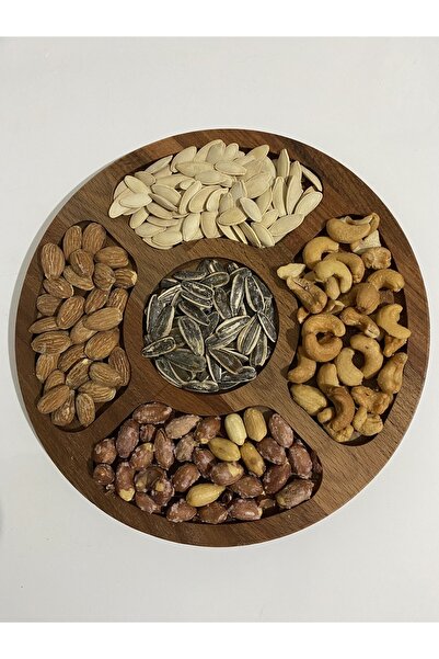 ErAhşap Çerezlik Ahşap Sunumluk Çerezlik 5 Bölmeli Çerezlik Ahşap