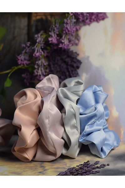 SEE saç aksesuarı Scrunchie αγκράφα Σετ 4 τεμαχίων