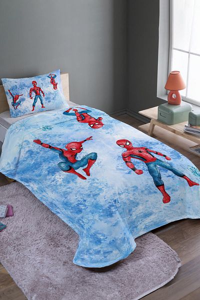EVPANYA Set și cuvertură de pat cu model Triple Blue Spiderman