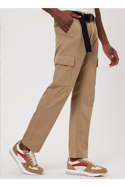 Lee Cooper Κανονική μέση Άνετο μπεζ ανδρικό παντελόνι Chino 232 Lcm221008 Fair 1 Beige