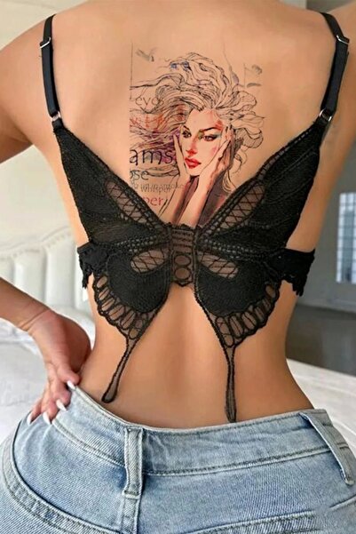 Barly Geçici Kadın Modelli Ve Yazılı Dövme Tattoo