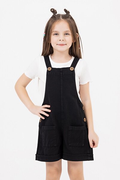 Tarz ı Alem Siyah Cep Detay Kot Salopet