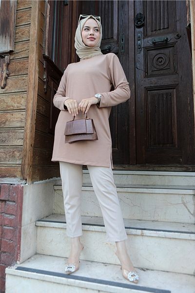 Bestenur Mink Hijab Tunic 531 - Με λεπτομέρεια από φυτίλι