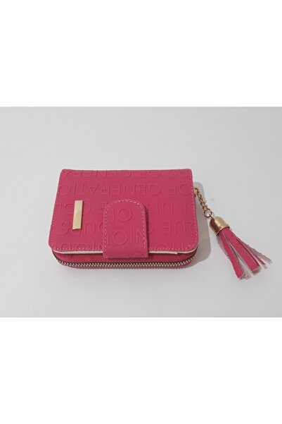renkli çiçekler Women's Wallet Useful Pink Color Women's Wallet