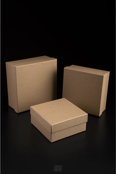 ADENZ Hediye Kutusu Kraft - Ufak Boy 3'lü - Çok Sert Malzeme - Taslama