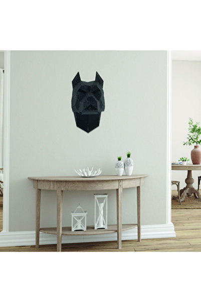 Pitbul Kafası Metal Duvar Dekorasyonu Ölçü:35x35x25 Cm