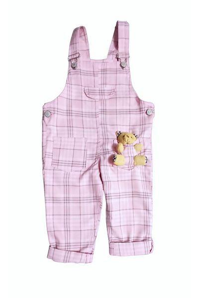 Miss Elitte PLAIDED TEDDY BEAR TOY SUMMER CHILDREN'S SALOPET - 100% Cotton, Pocket, Plaid, Gardener with Teddy Bear Toy