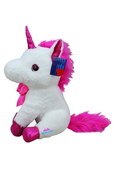 hediyecik Peluş Boynuzlu At Pony Unicorn Fuşya 40 Cm