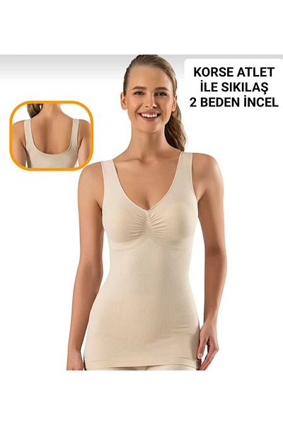 Sh Mağazacılık Γυναικείος κορσές κορσέ 2 Size Premium στήθος, κοιλιά και μέση