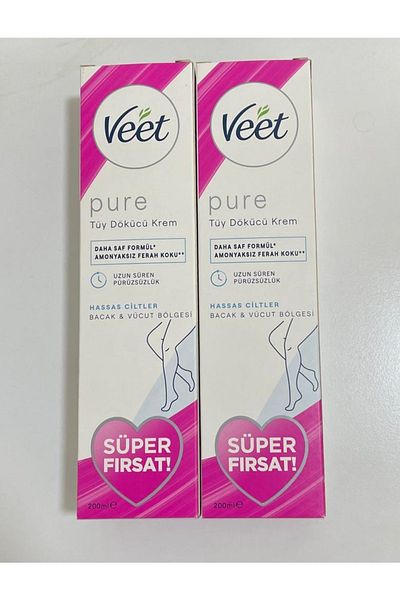 Veet Pure Hair Removal Cream - Leg and Body Area 2x200ml