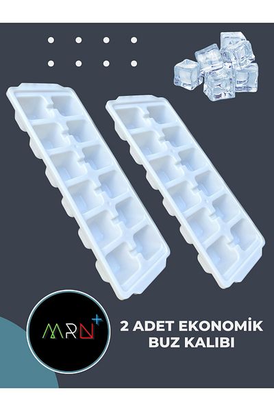 Mirvano 2 Pieces Classic Ice Mold, 12 Compartment Plastic Ice Box, Economical Ice Box, Unbreakable Ice Box, Ice Mold
