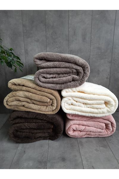 Teksev Aurora Black Color Welsoft Plush Double Blanket 185 X 220 Cm
