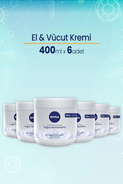 NIVEA El ve Vücut Yoğun Nemlendirici Bakım Kremi 400 ml x 6 Adet